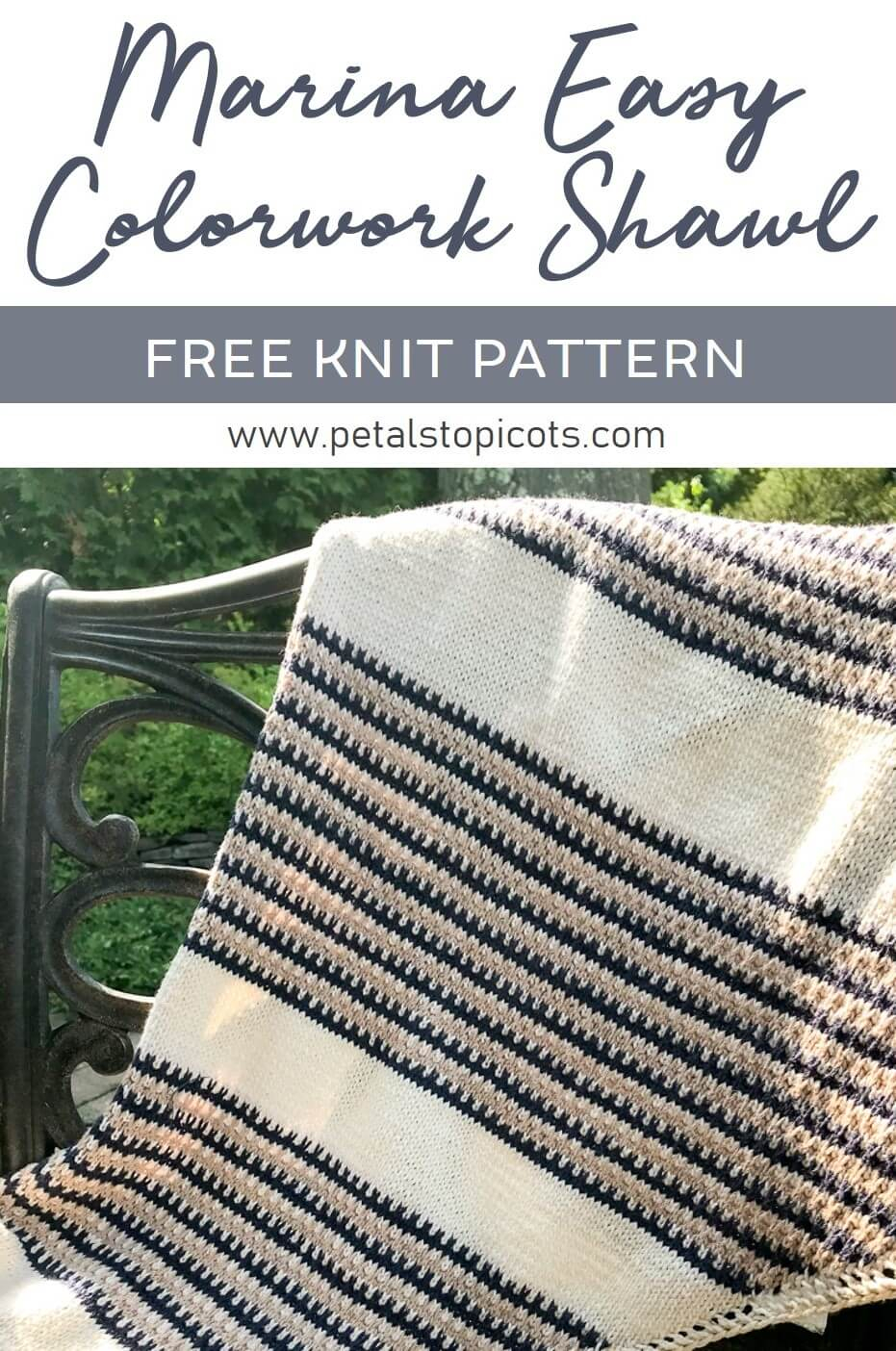 Knit Shawl Patterns Free Marina Knit Shawl Pattern Easy Colorwork Knit Pattern Petals To