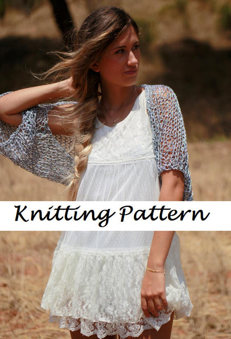 Knit Shrug Pattern Easy Basic Shrug Pattern Knitting Shrug Pattern Easy Knit Shrug Pattern Womens Shrug Pattern Formal Shrug Pattern Open Knit Shrug Pattern