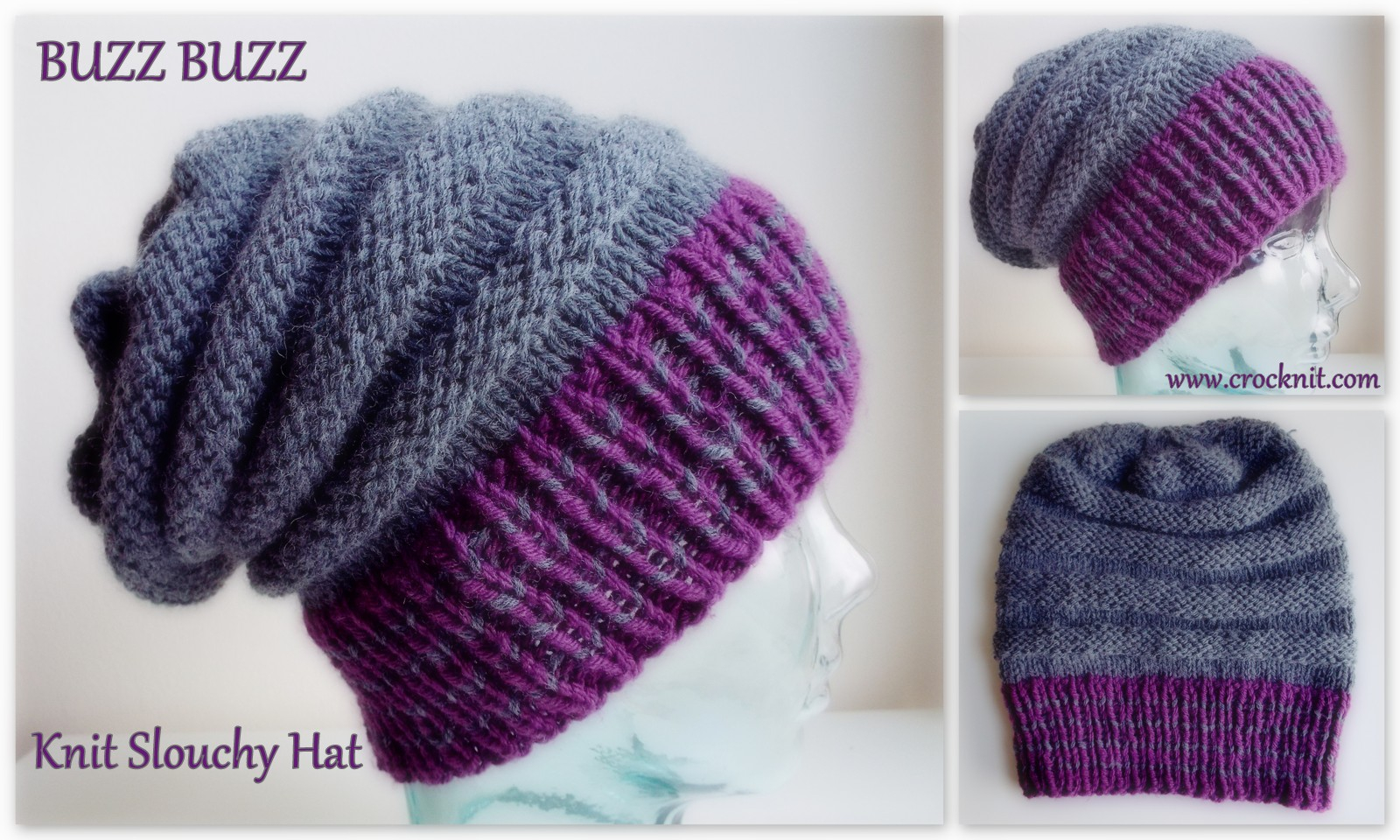 Knit Slouchy Beanie Pattern Microcknit Creations Buzz Buzz Knit Slouchy Hat