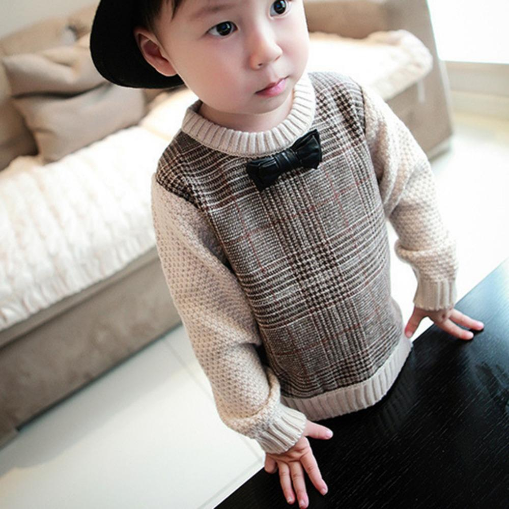 Knit Sweaters Patterns Cute Ba Boys Casual Sweater Girls O Neck Bowknot Knitted Sweaters Kids Knit Loose Top Brown Pullover For Children 1 3 Years