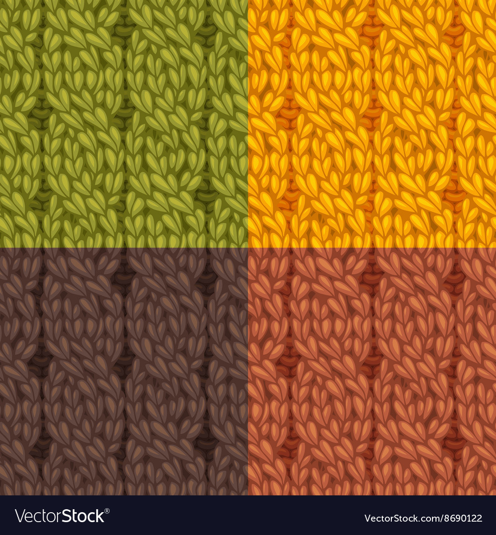Knit Texture Patterns Seamless Cables Front Patterns Set
