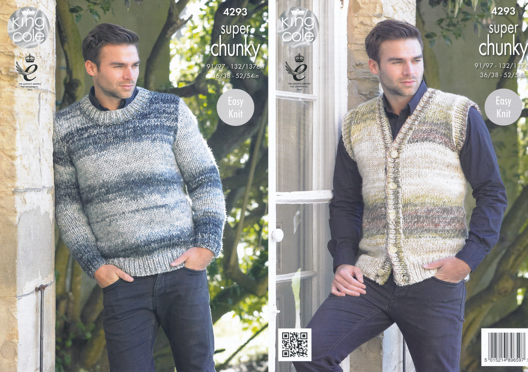 Knit Vest Patterns Details About King Cole Mens Super Chunky Knitting Pattern Easy Knit Jumper Waistcoat 4293