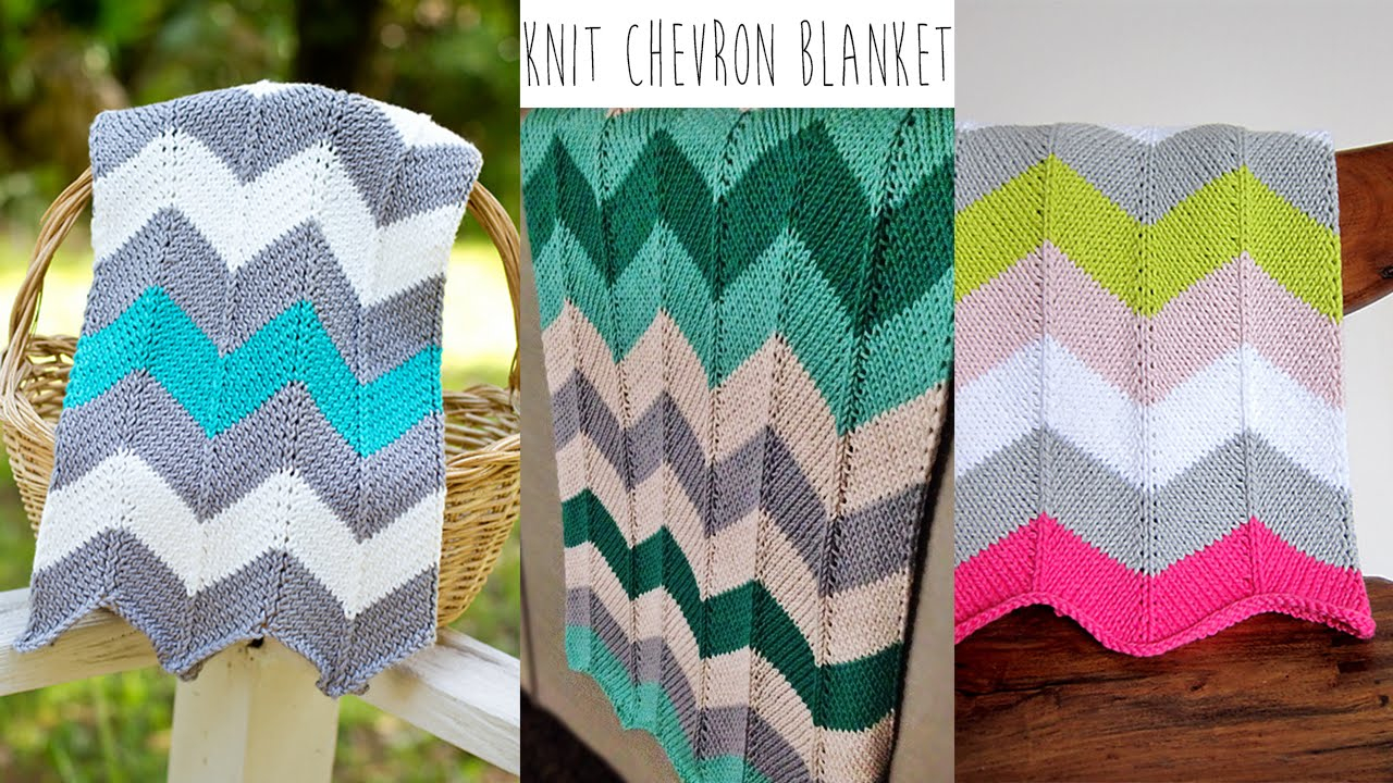 Knit Zig Zag Pattern Knitting Tutorial Chevron Blanket