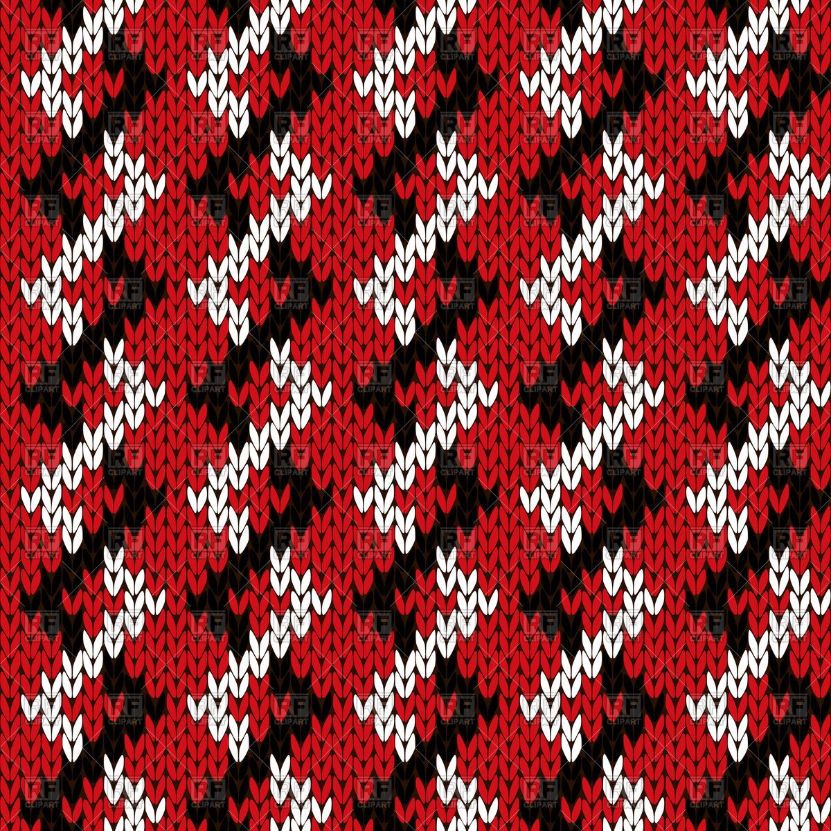 Knit Zig Zag Pattern Red Knitting Zig Zag Ornamental Seamless Pattern Stock Vector Image