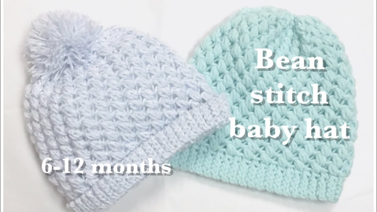 Knitted Baby Beanie Pattern Bean Stitch Crochet Winter Ba Hat 6 12 Months 90