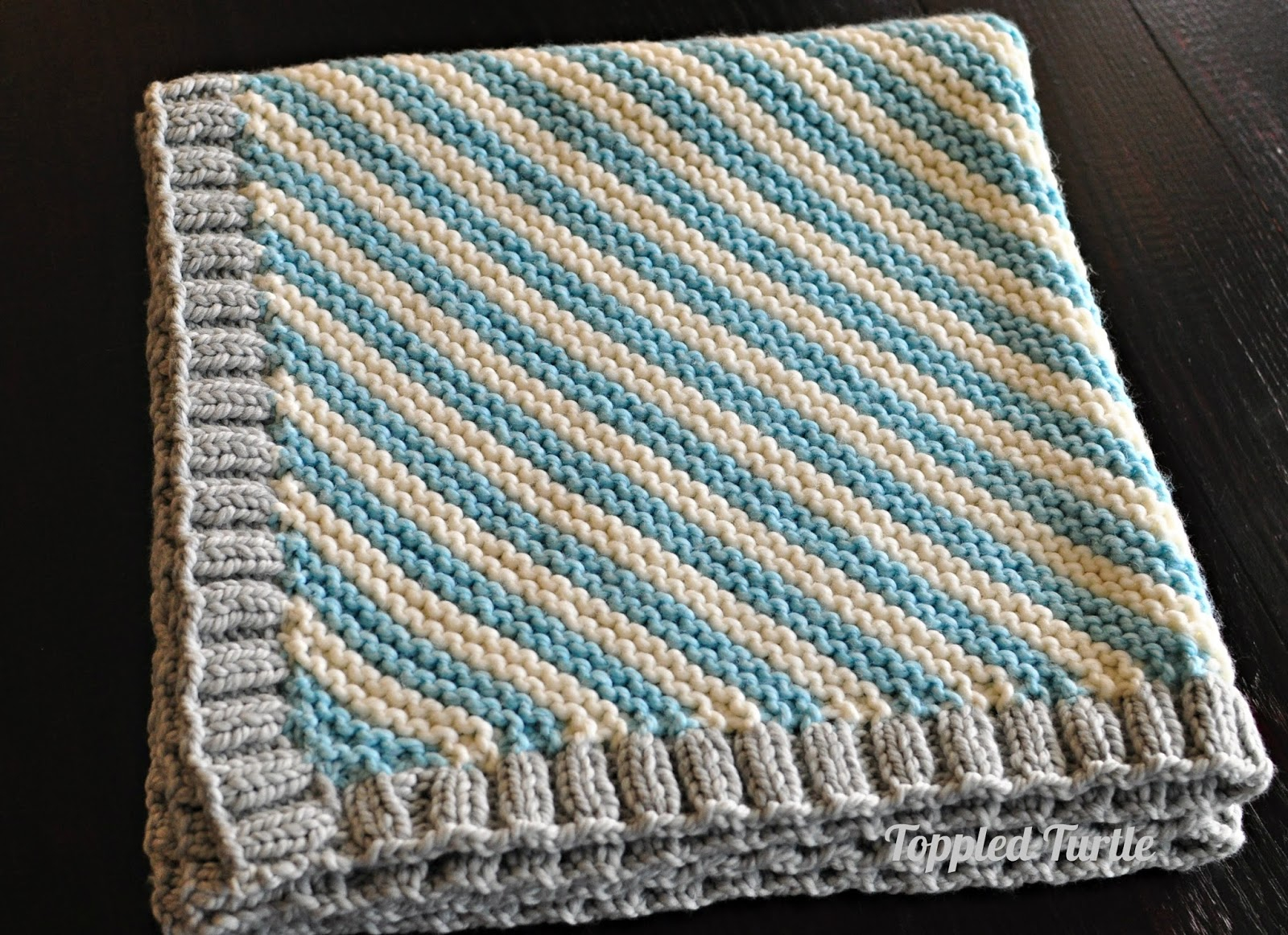 Knitted Baby Blanket Pattern Free Toppled Turtle Bias Striped Knit Ba Blanket Free Pattern