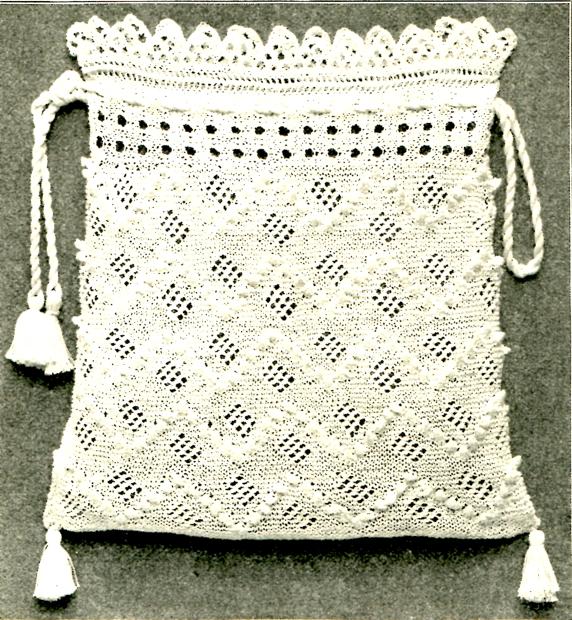 Knitted Bag Pattern Home Needlework Magazine 1914 Knitted Bag Pattern Vintage Crafts