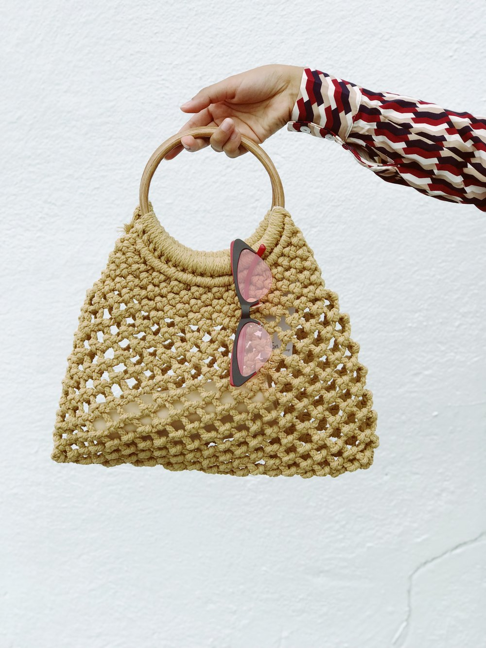 Knitted Bag Pattern Knitted Bag With Bamboo Handle Please Dont Tell