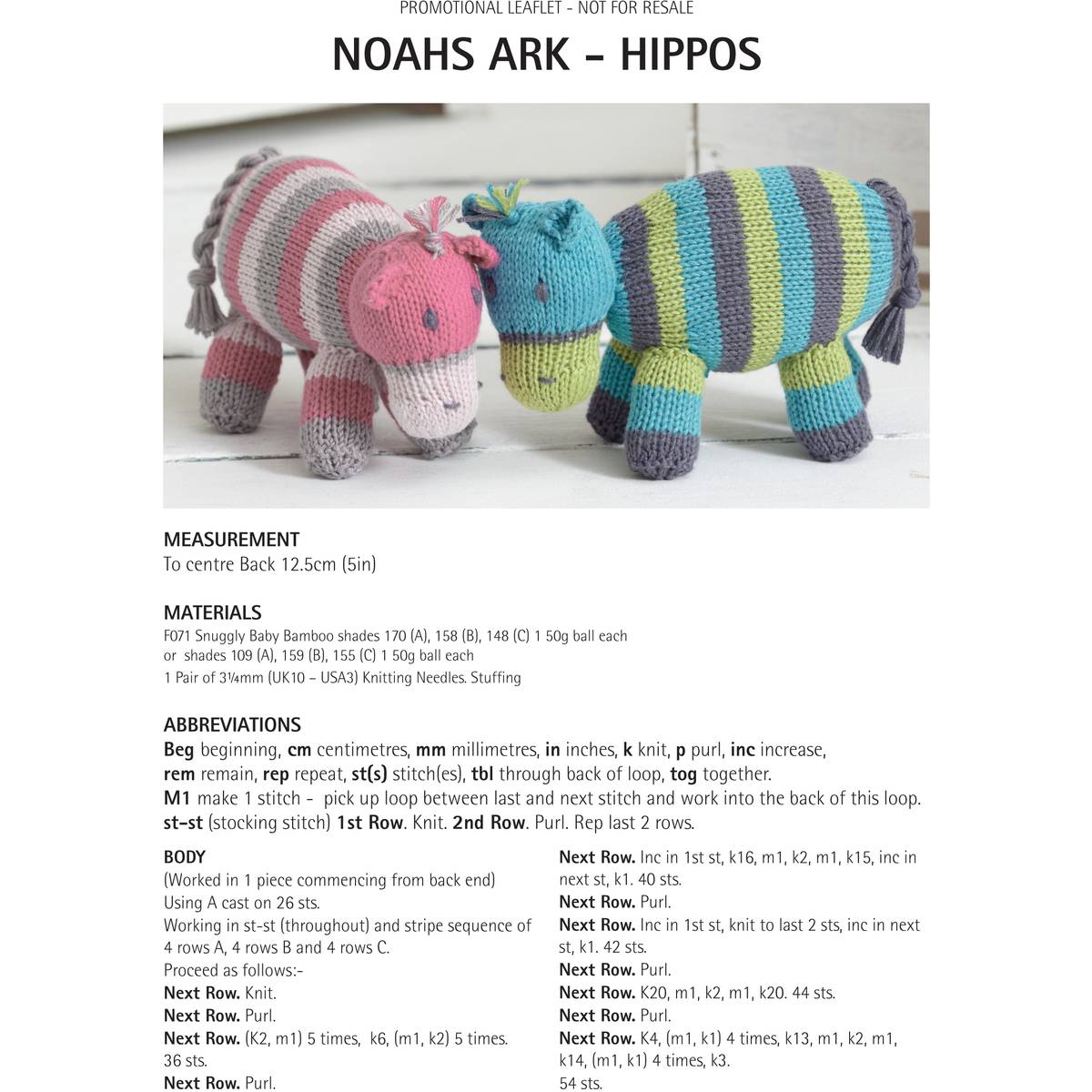 Knitted Ball Pattern Free Free Pattern Knit Noahs Ark Hippos Hobcraft