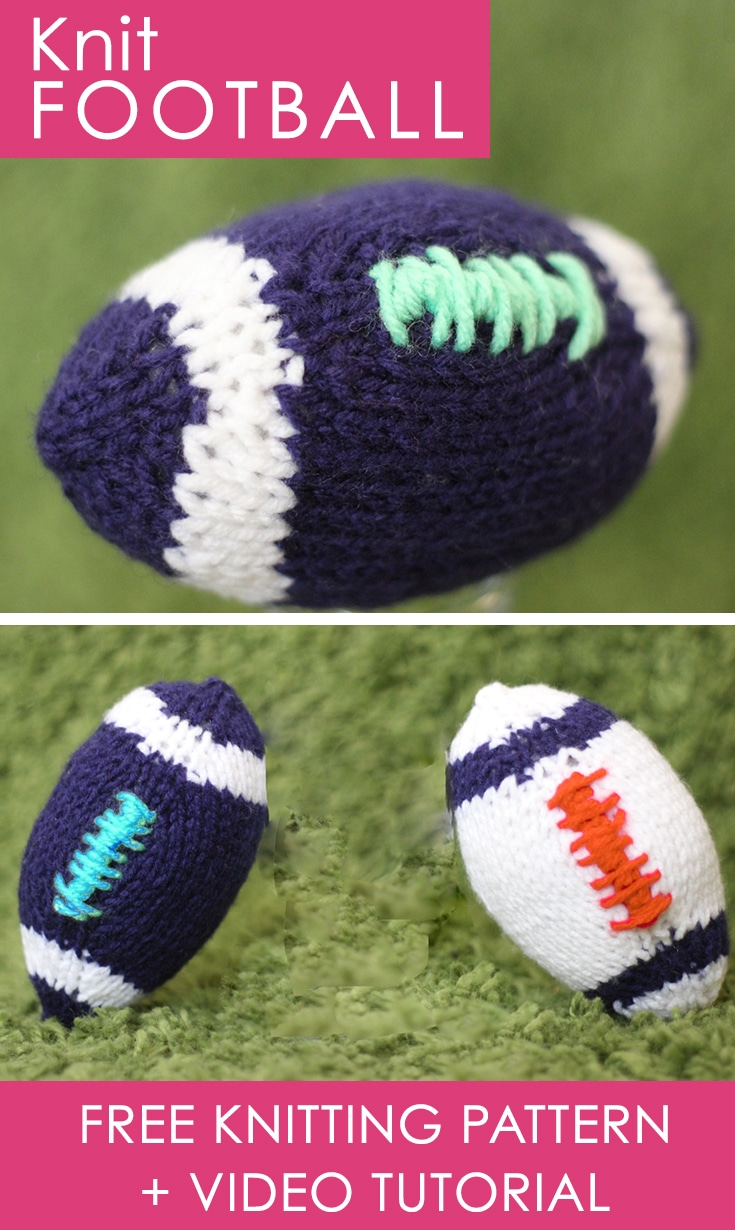 Knitted Ball Pattern Free How To Knit Football Super Bowl Diy Studio Knit