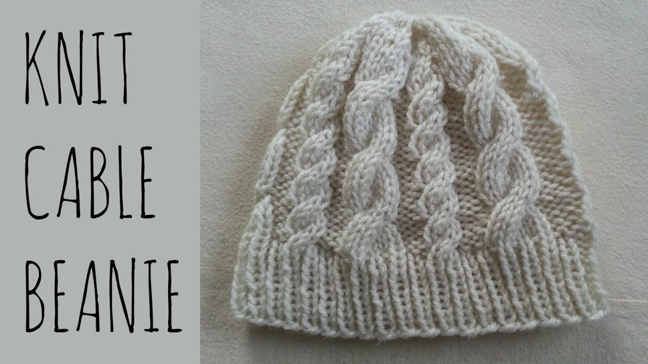 Knitted Beanie Hat Pattern Cable Beanie Easy Knit Pattern Tutorial