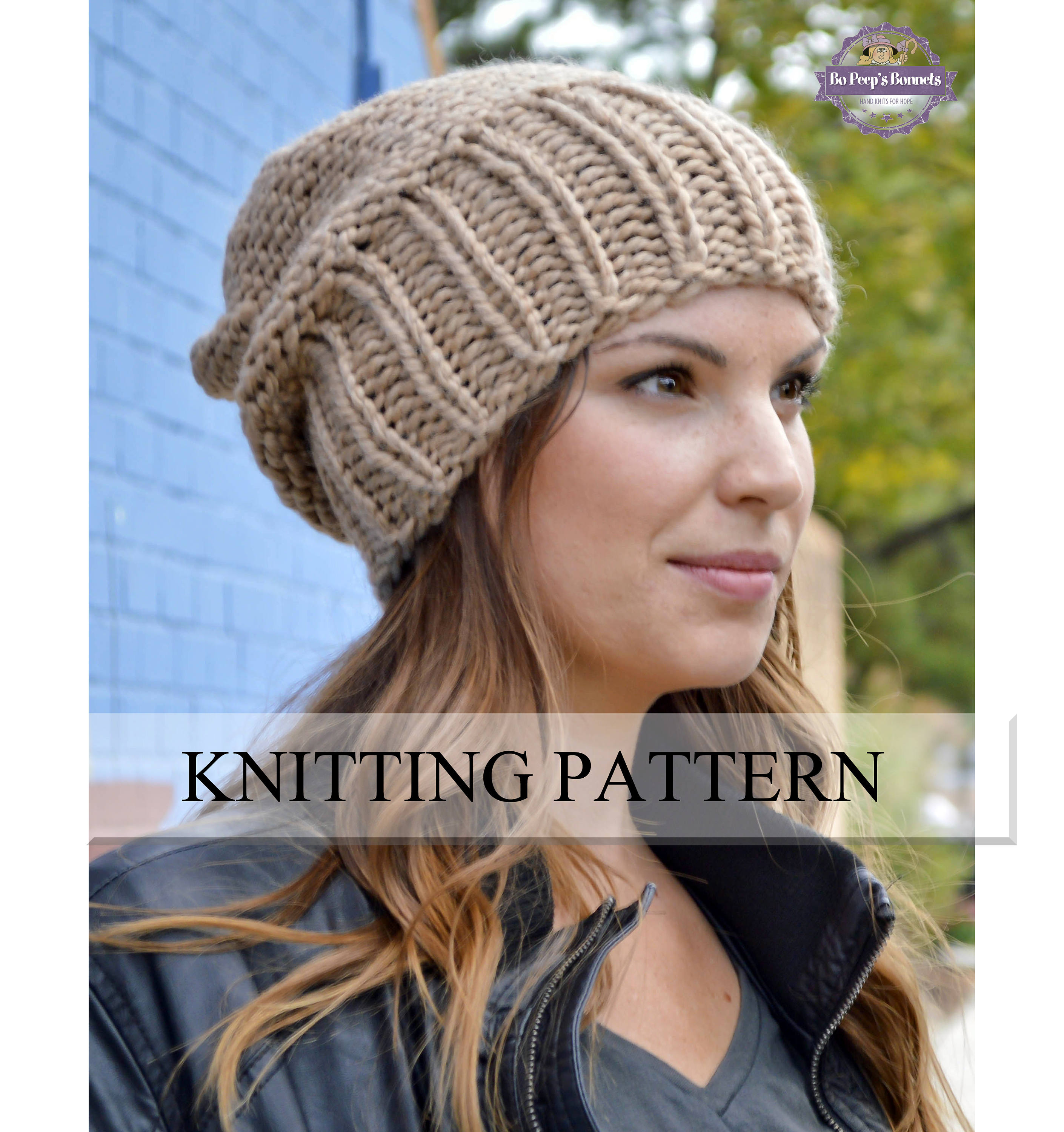 Knitted Beanie Hat Pattern Knit Hat Pattern Knitting Pattern Womens Slouchy Sacking Hat Pattern Womens Slouchy Hat Pattern Knit Beanie Pattern Slouchy Beanie