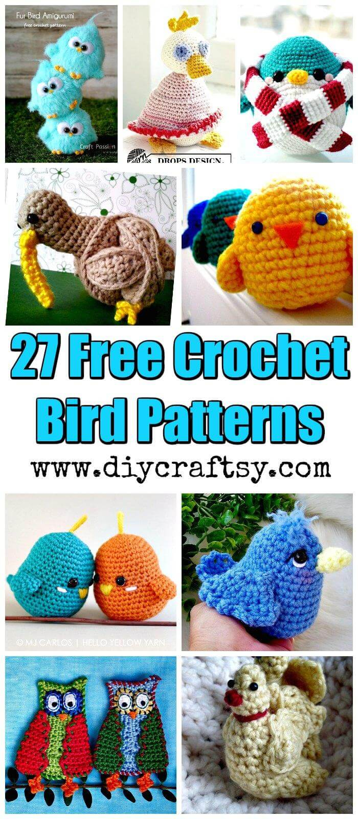 Knitted Bird Pattern 27 Free Crochet Bird Patterns Youll Love Diy Crafts