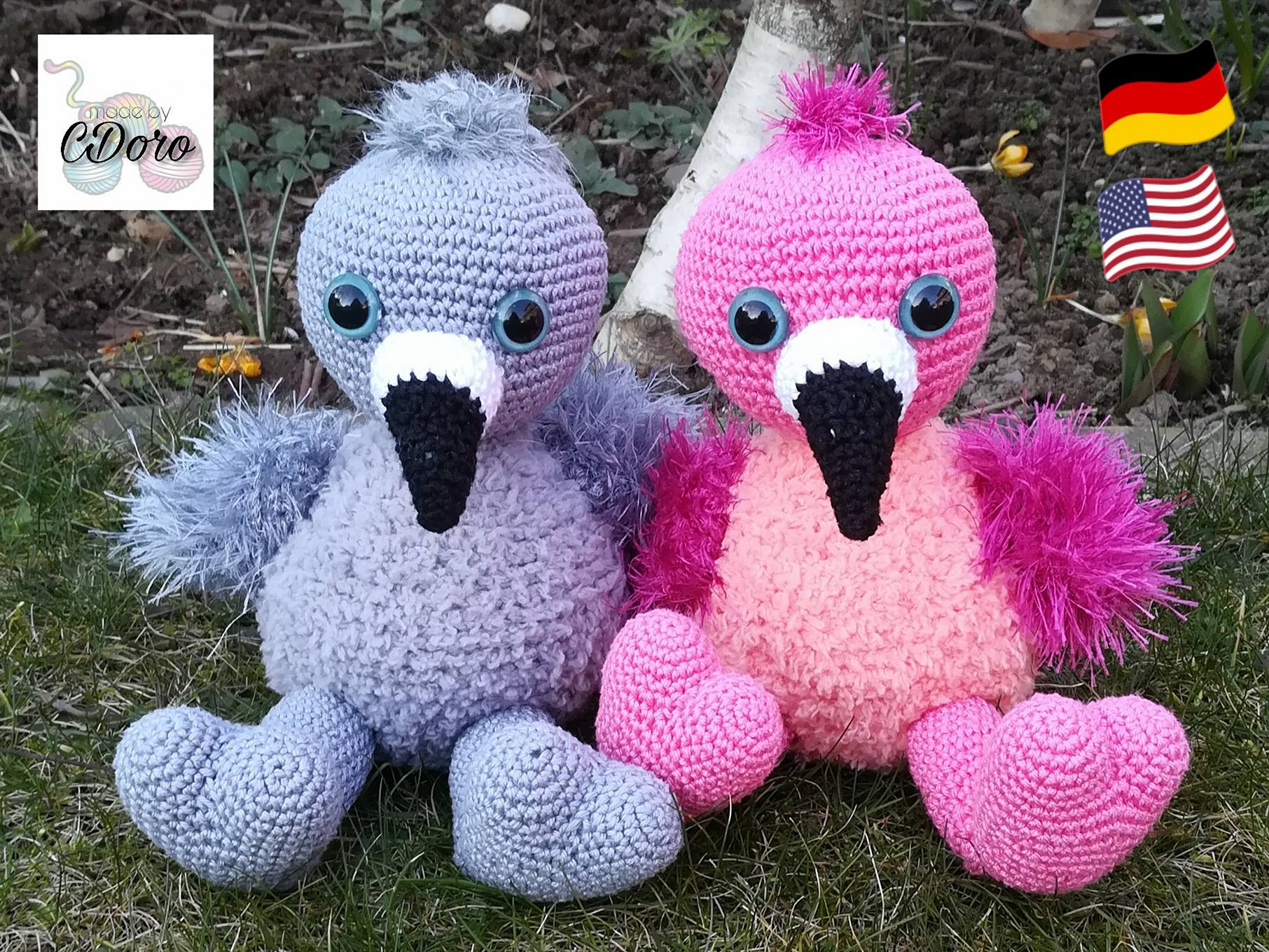 Knitted Bird Pattern Flamingo Bas Crochet Pattern