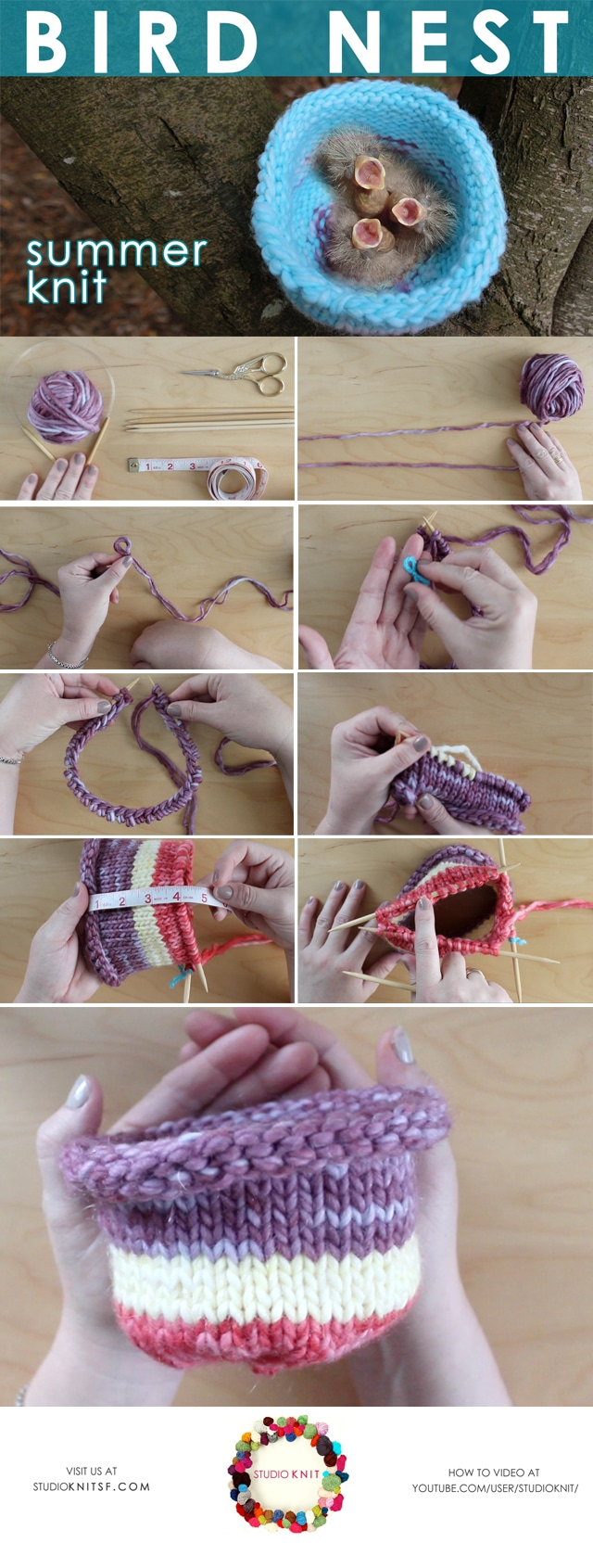 Knitted Bird Pattern How To Knit A Bird Nest Studio Knit