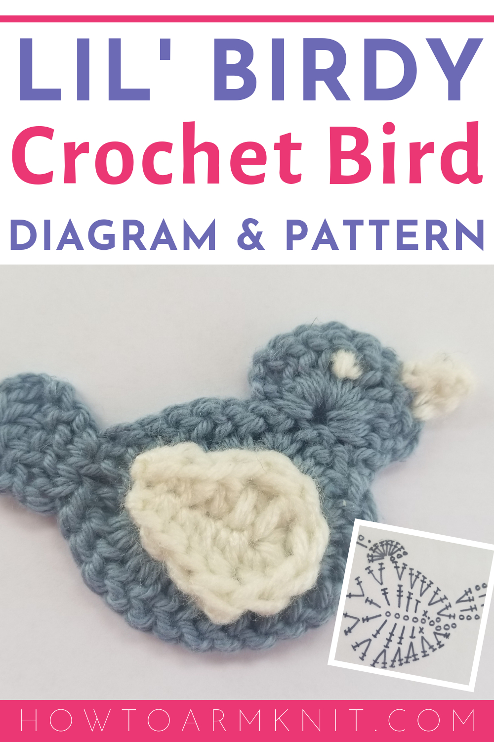 Knitted Bird Pattern Lil Birdy Applique Crochet Bird Pattern Diagram Happiness Is