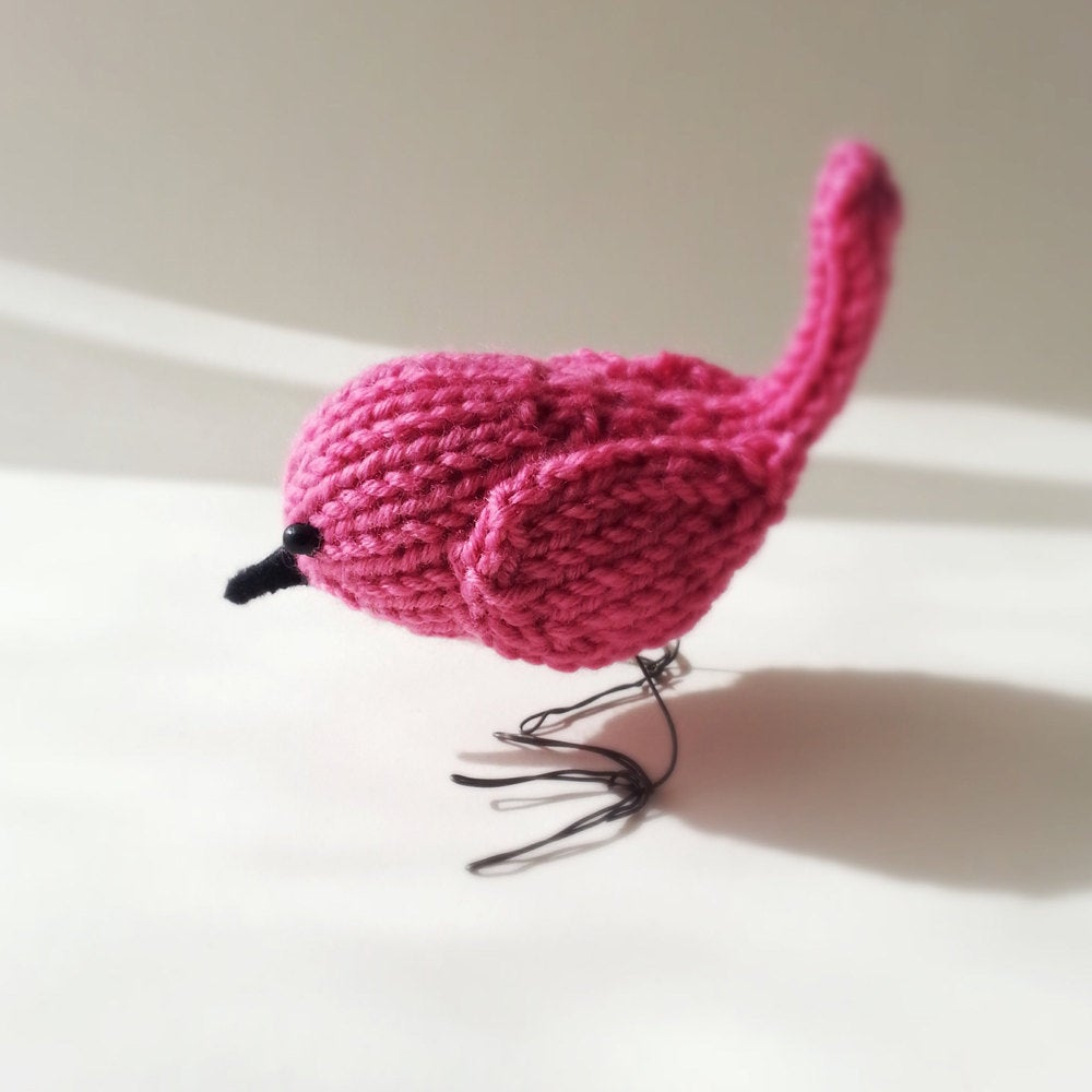 Knitted Bird Pattern Little Bird Knitting Pattern Pdf Cute Bird With Wire Legs