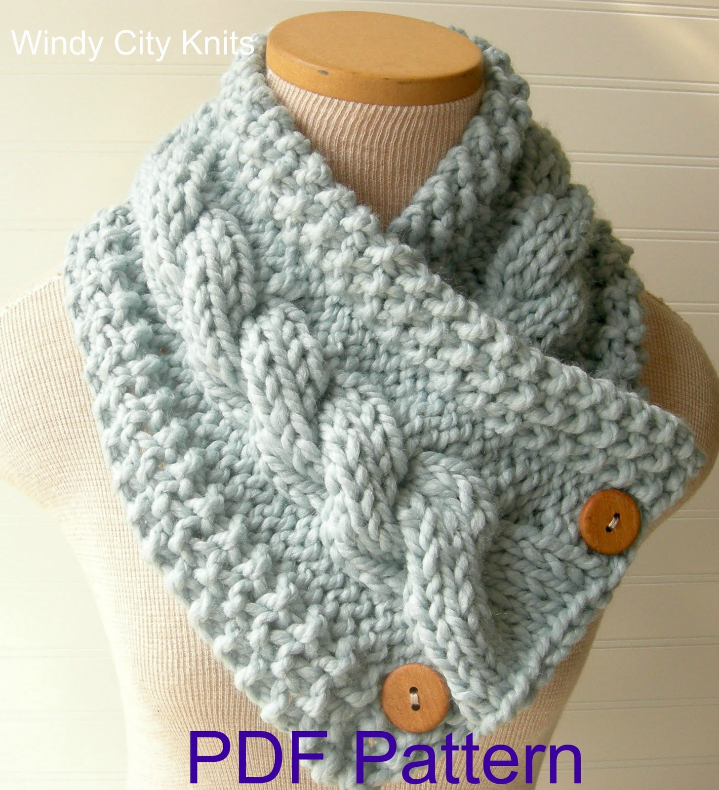 Knitted Cable Scarf Patterns Windycityknits Knit Cable Cowl Scarf Pattern Pdf