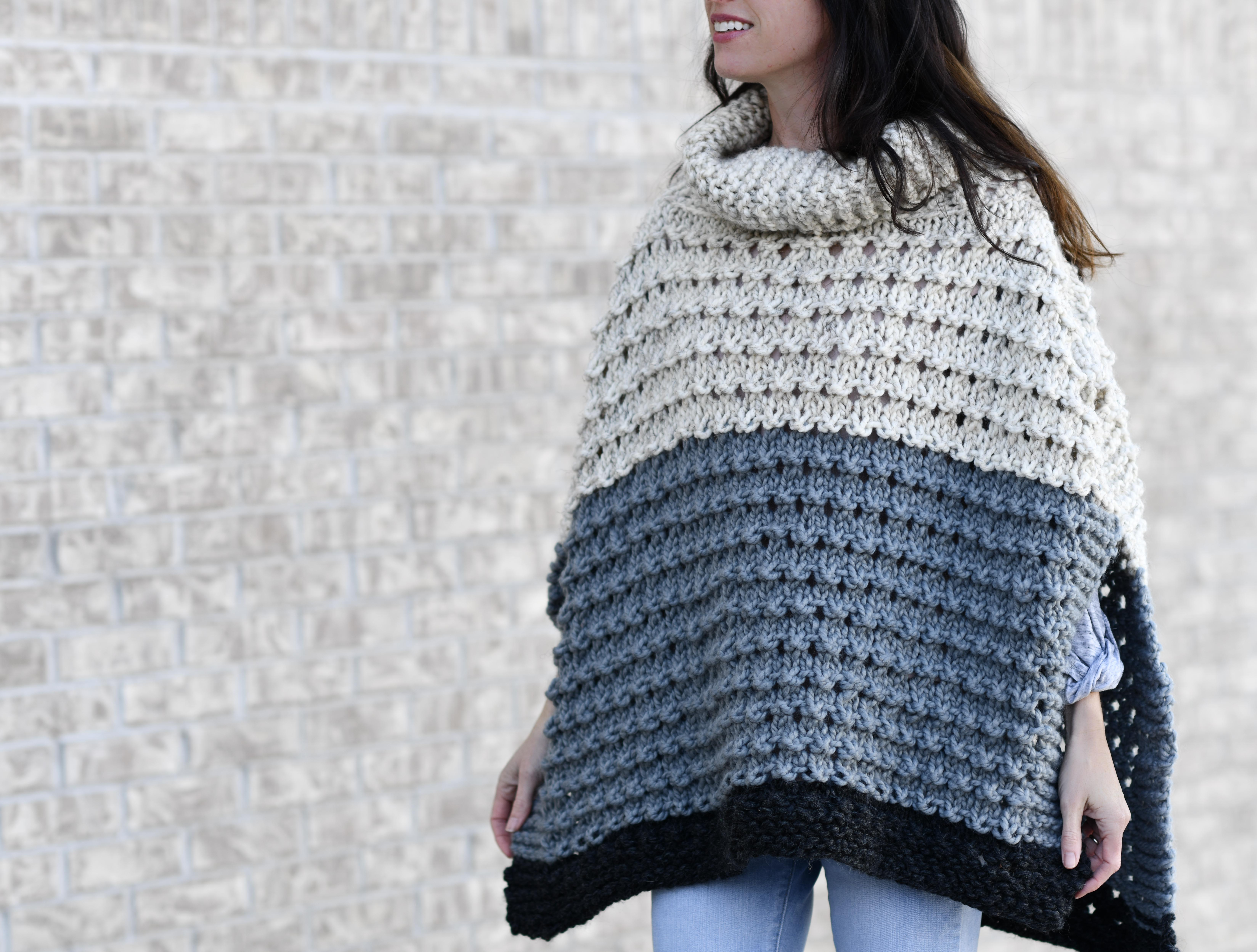Knitted Capelet Pattern Vail Ski Poncho Knitting Pattern Mama In A Stitch