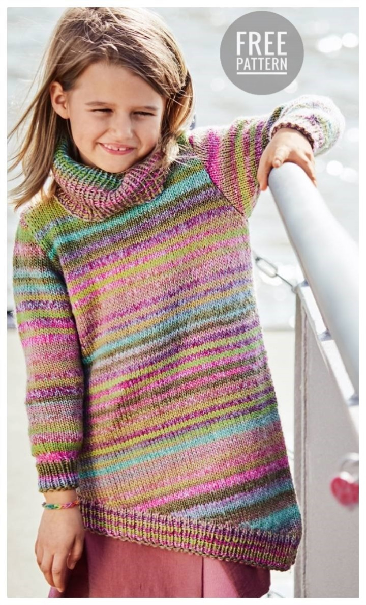 Knitted Childrens Sweaters Free Patterns Asymmetrical Childrens Sweater Free Pattern