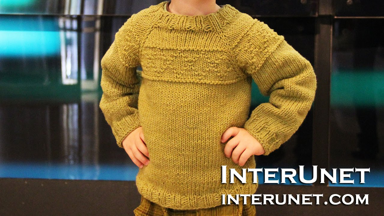 Knitted Childrens Sweaters Free Patterns Knit A Raglan Sleeve Sweater For A Toddler Boy Rhombus Pattern