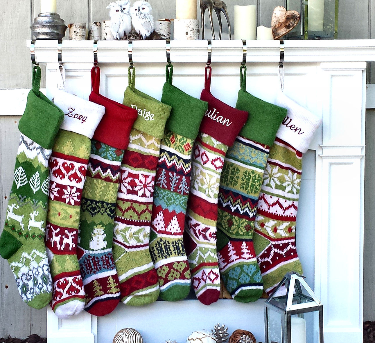 Knitted Christmas Stocking Patterns Personalized Fair Isle Knitted Christmas Stockings
