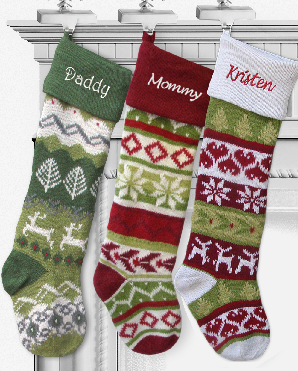 Knitted Christmas Stocking Patterns Personalized Knit Personalized Christmas Stockings Lookup Beforebuying