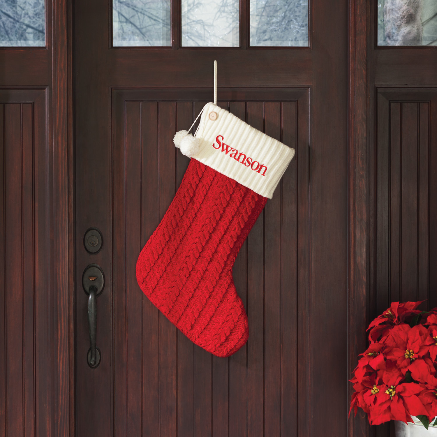 Knitted Christmas Stocking Patterns Personalized Personalized Giant Cable Knit Christmas Stocking
