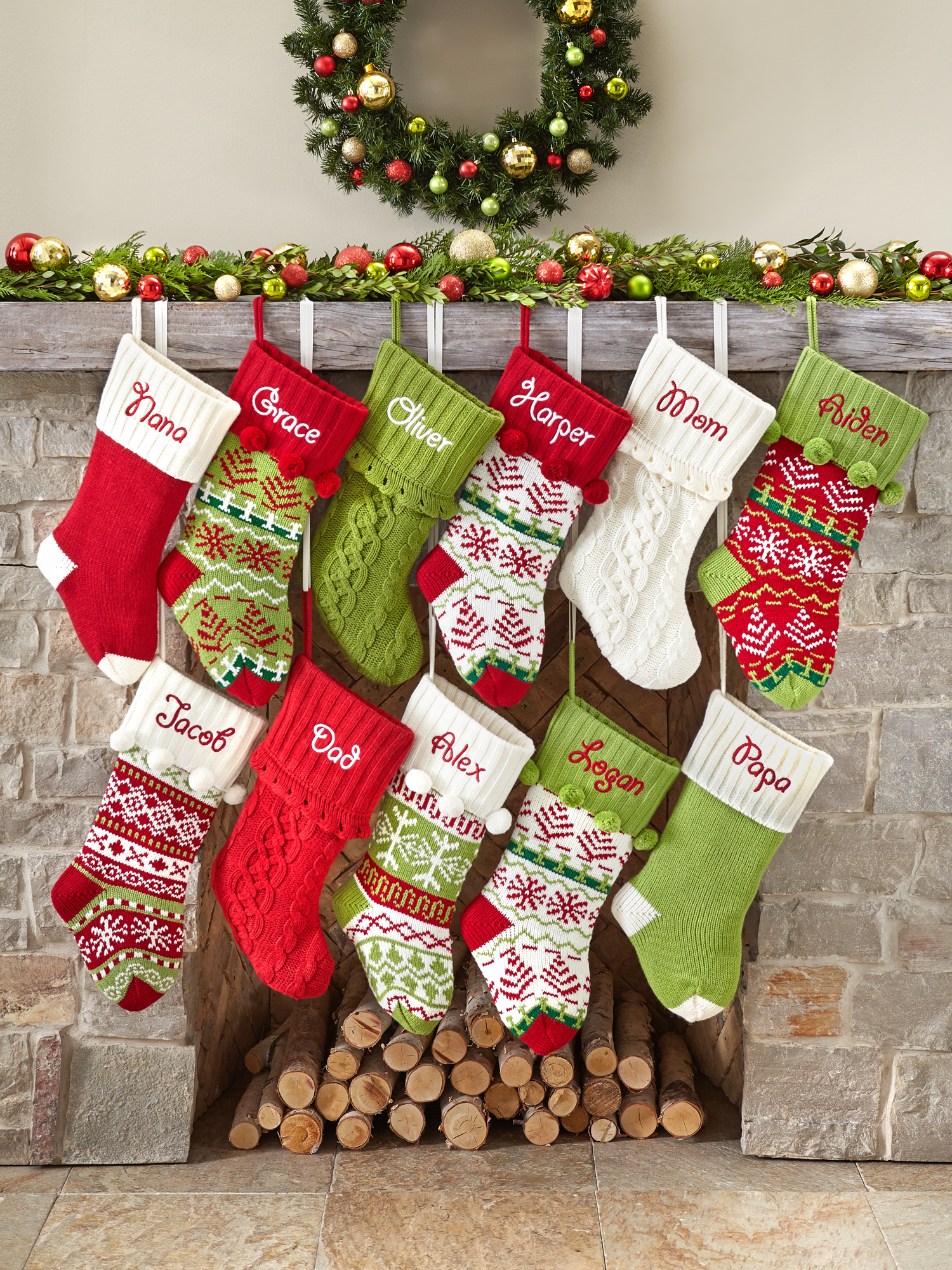 Knitted Christmas Stocking Patterns Personalized Personalized Snowflake Knit Christmas Stocking Available In 11 Designs