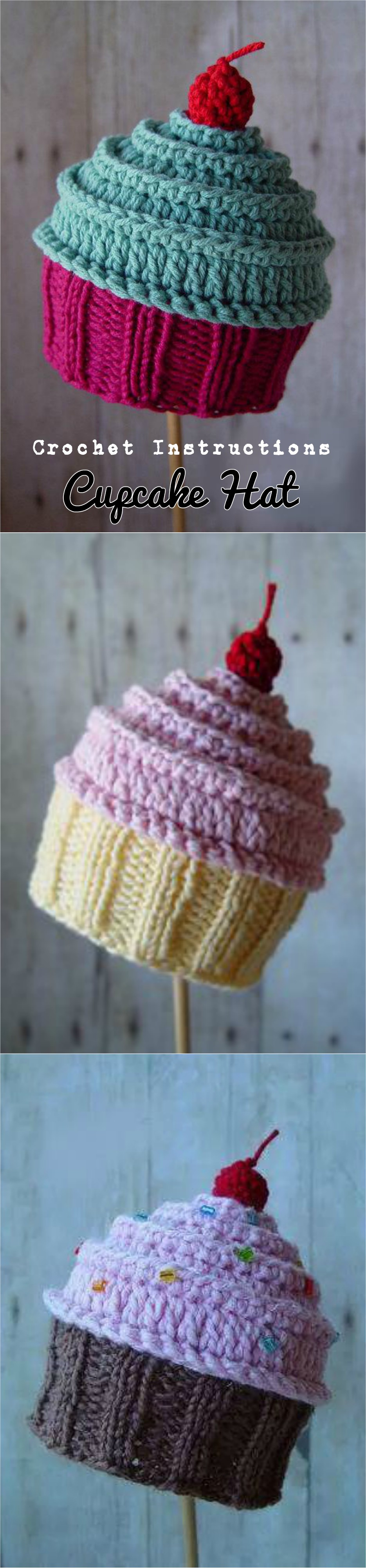 Knitted Cupcake Hat Pattern Crochet Cupcake Hat Pretty Ideas