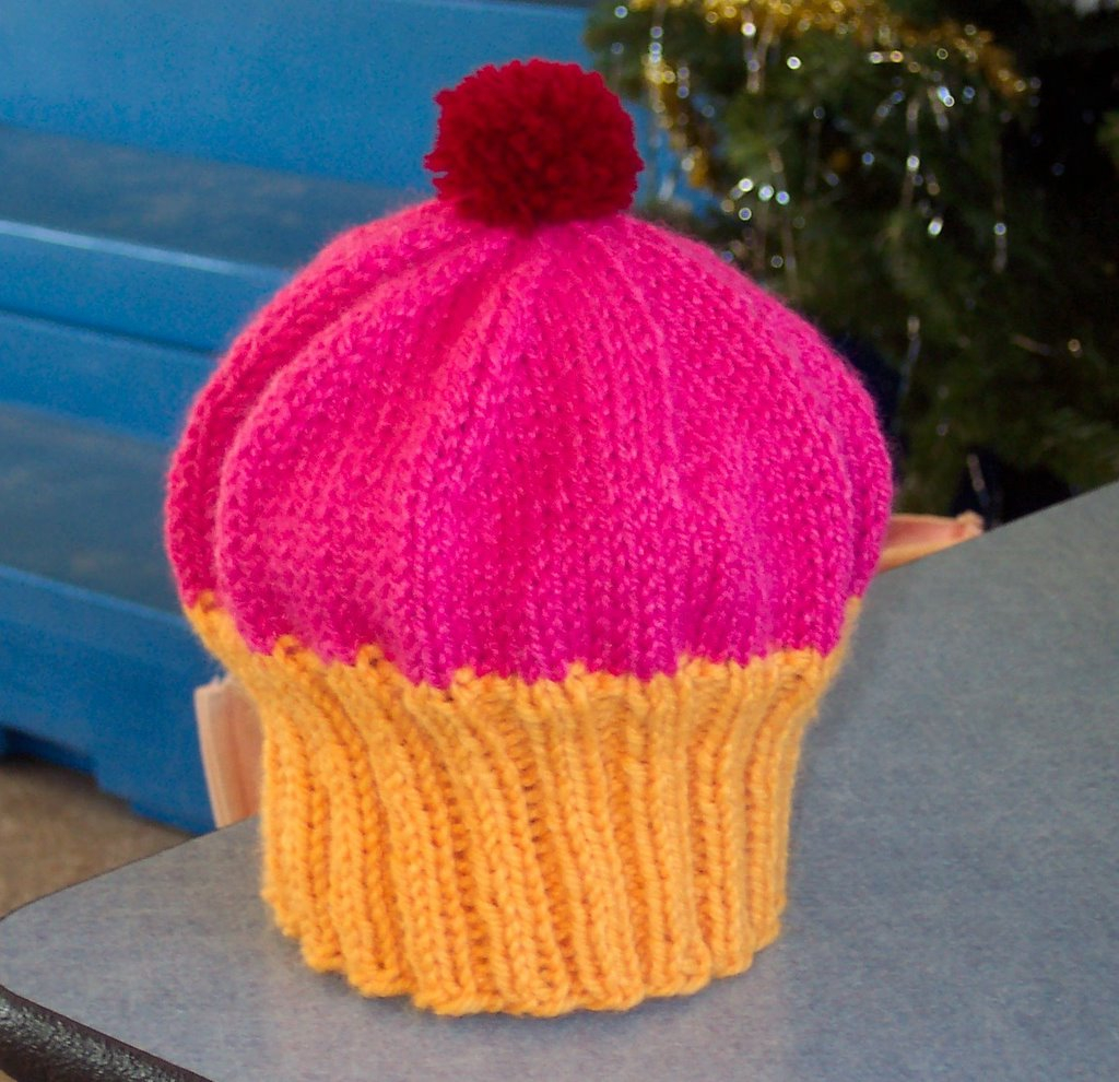 Knitted Cupcake Hat Pattern Funkymoeknits Free Pattern My Cupcake Hat