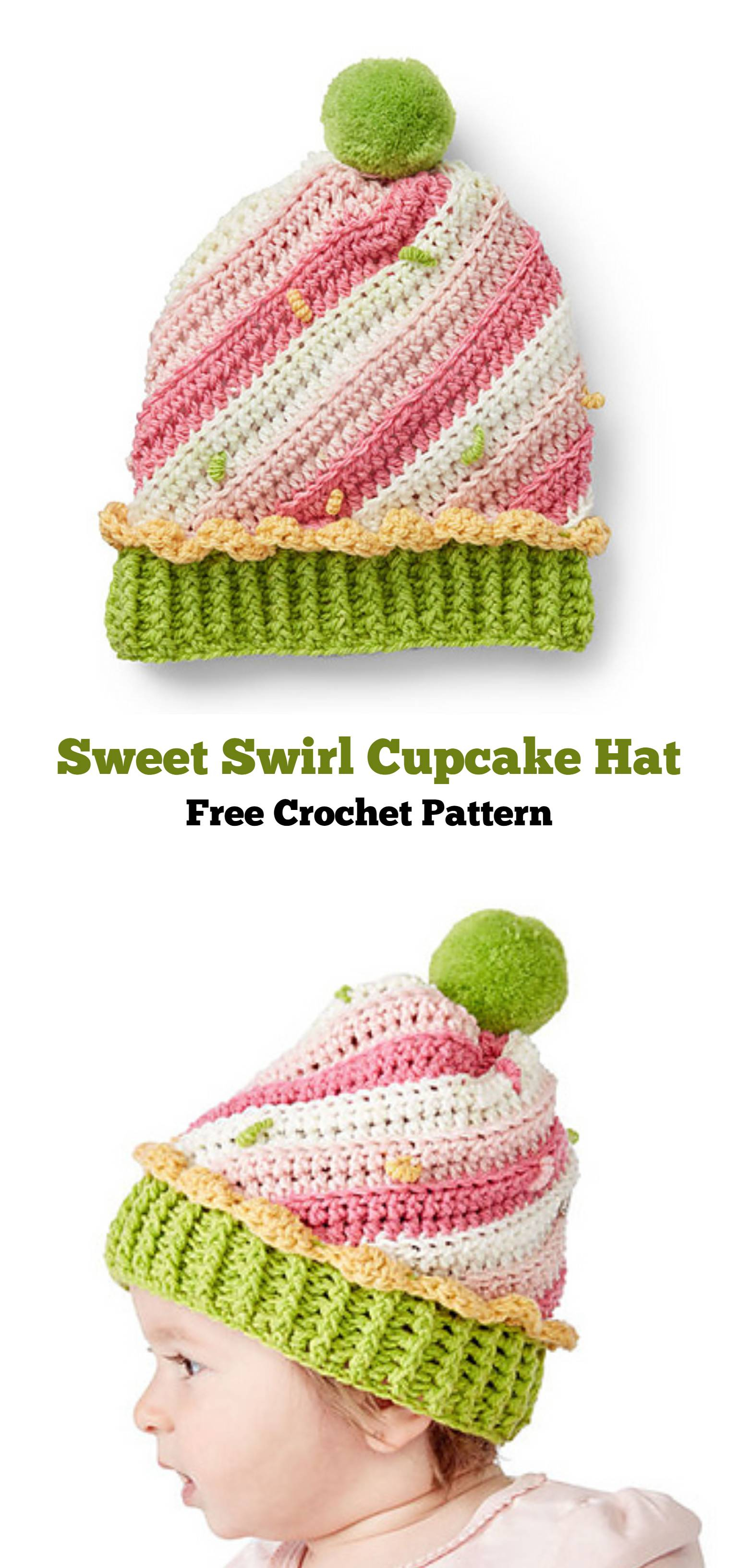 Knitted Cupcake Hat Pattern Sweet Swirl Crochet Cupcake Hat
