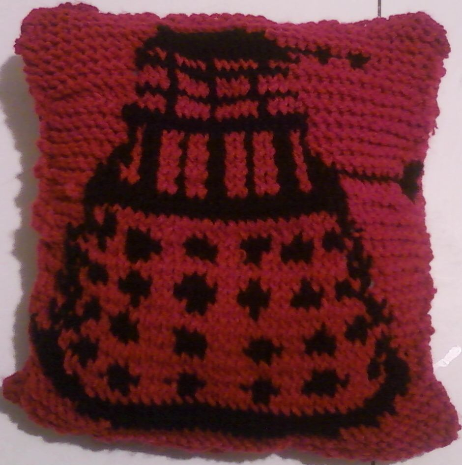 Knitted Dalek Pattern Dalek Pillow Knitting Pattern Knittingspot