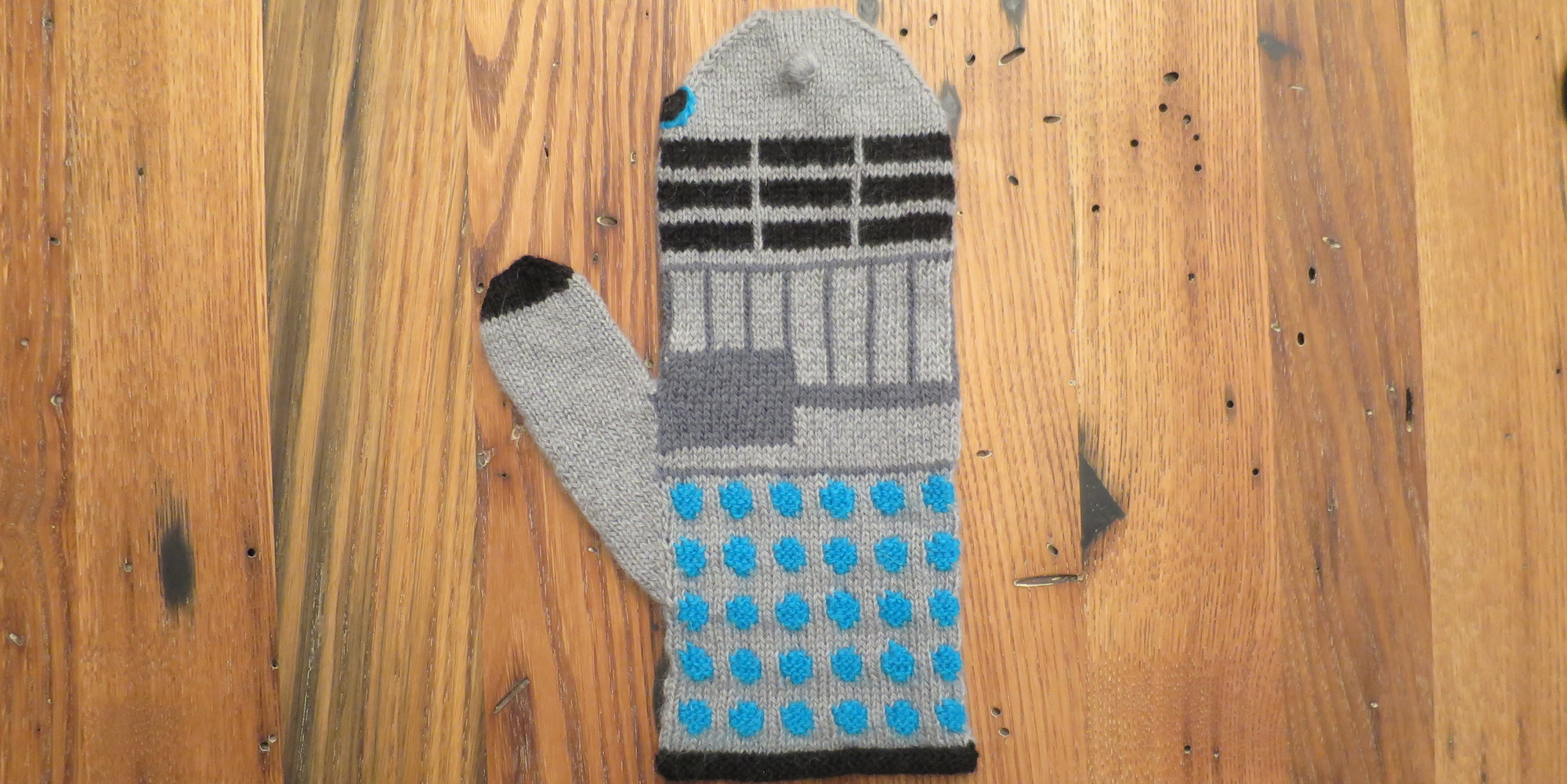 Knitted Dalek Pattern Just Crafty Enough Project Dalek Mittens
