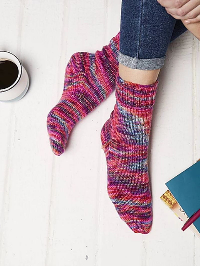 Knitted Flower Patterns Free Amazing Colorful Knitted Socks Pattern Center