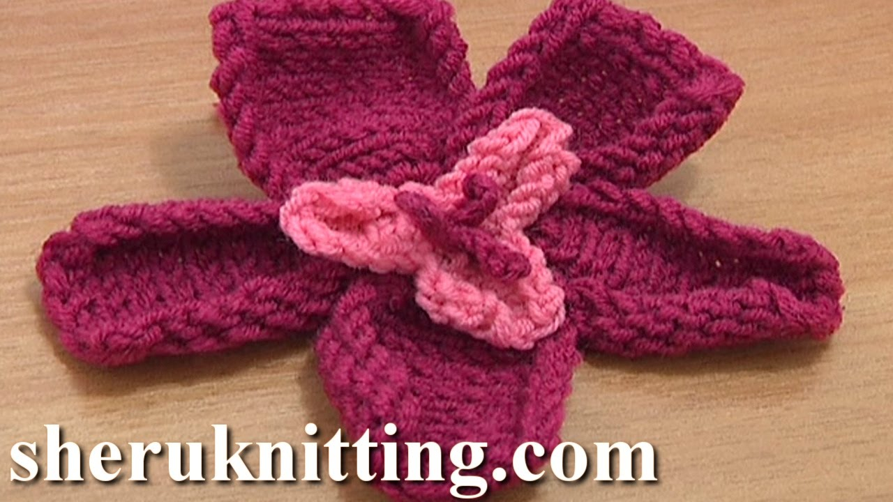 Knitted Flower Patterns Free Free Knitting Flower Patterns Tutorial 18 Knitted Two Layer Flower