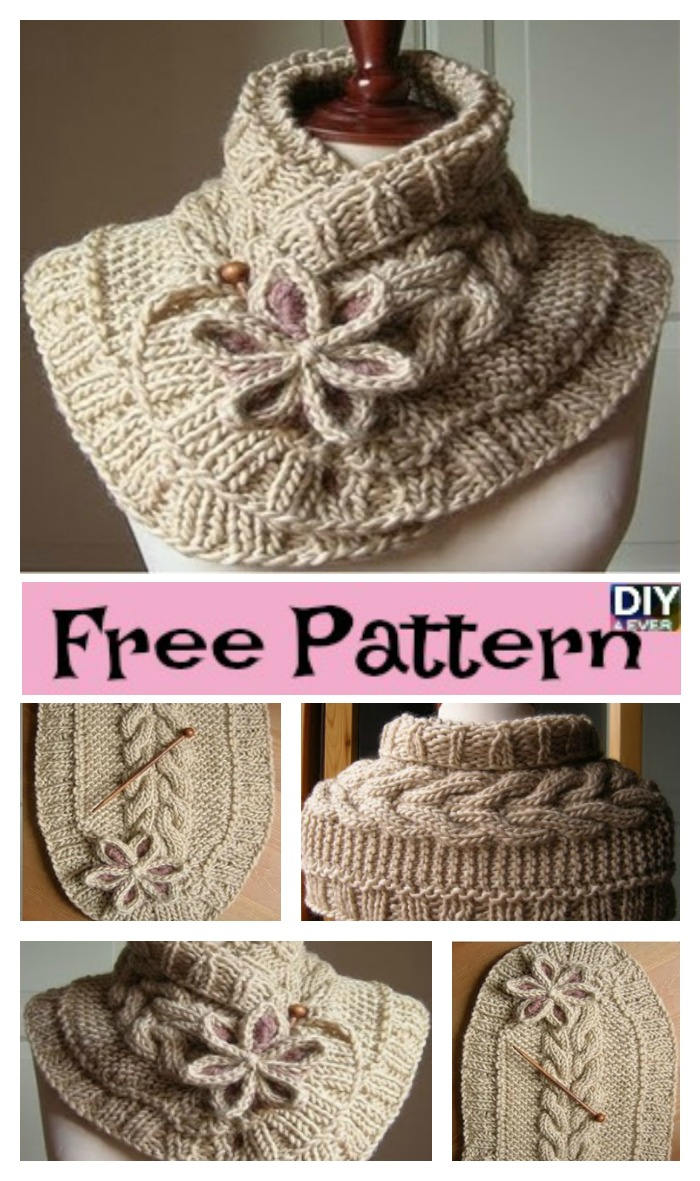 Knitted Flower Patterns Free Gorgeous Knitted Flower Scarf Free Pattern Diy 4 Ever