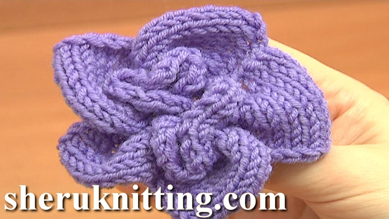 Knitted Flower Patterns Free Knitted Spiral Flower Knitting Tutorial 1 Learn How To Knit Flowers