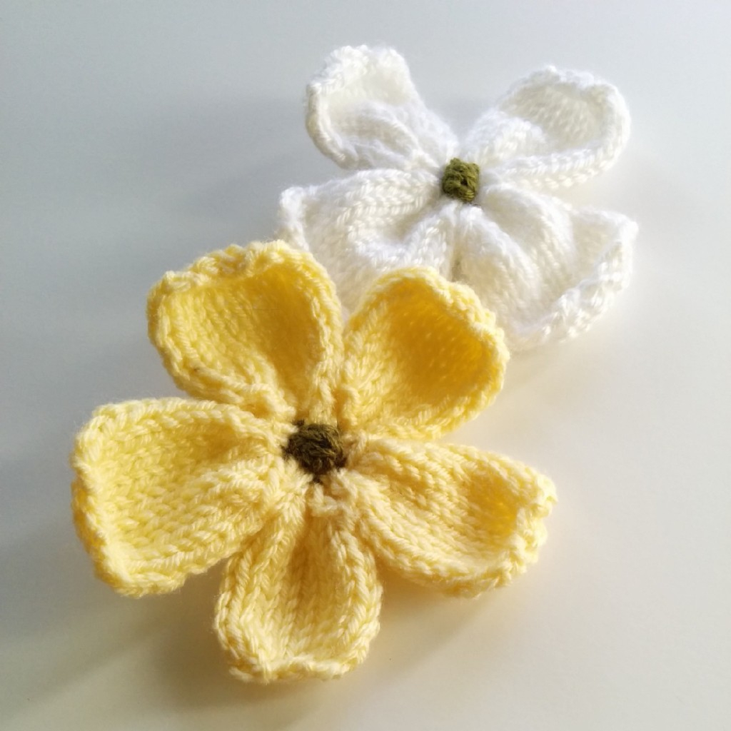 Knitted Flower Patterns Free Knitting Patterns Galore Knitted Dogwood Blossoms