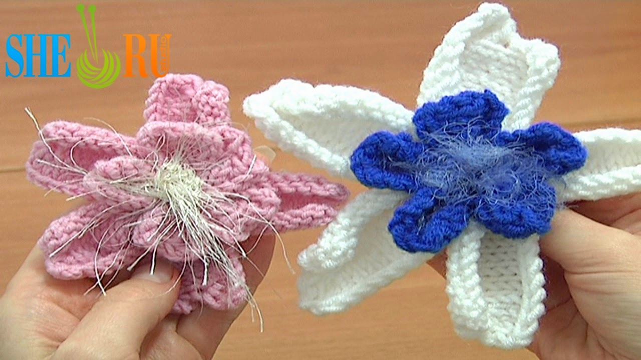 Knitted Flower Patterns Free Sheruknitting Knitted Flower Tutorial 26