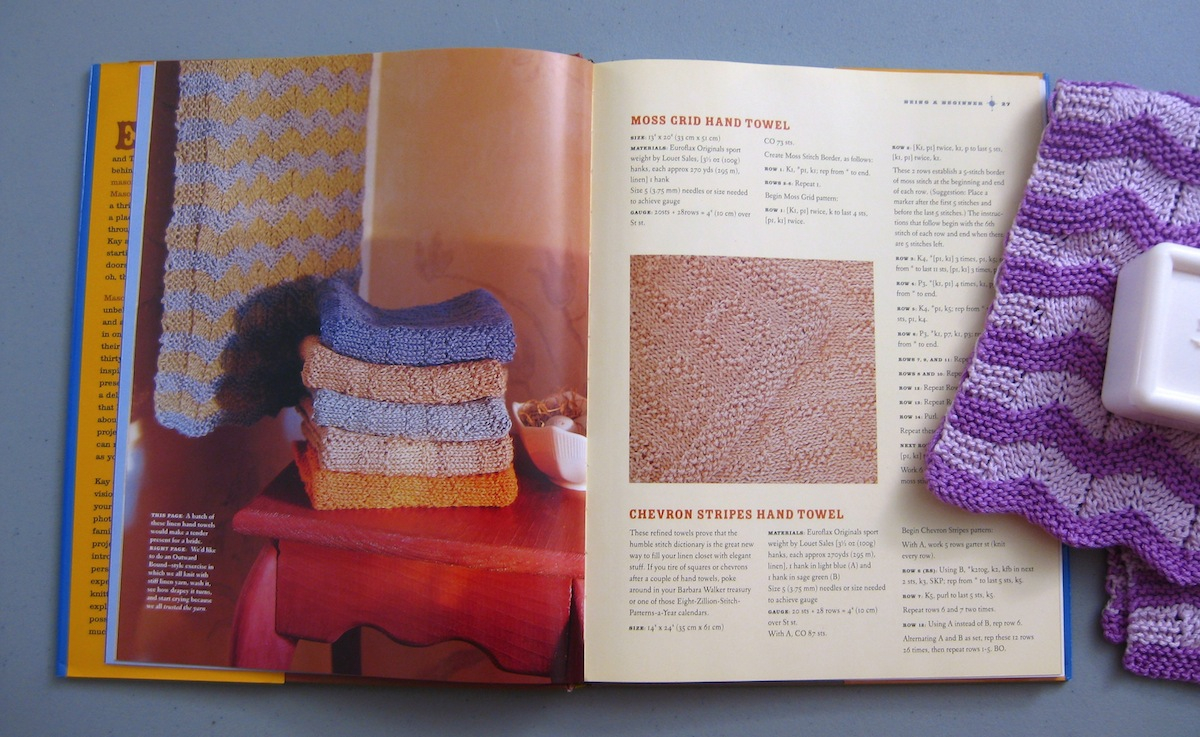Knitted Hand Towel Patterns Chevron Stripes Hand Towel With Corrected Instructions Allspice