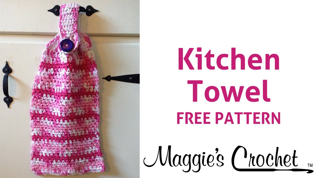 Knitted Hand Towel Patterns Home Cotton Kitchen Towel Free Crochet Pattern Right Handed
