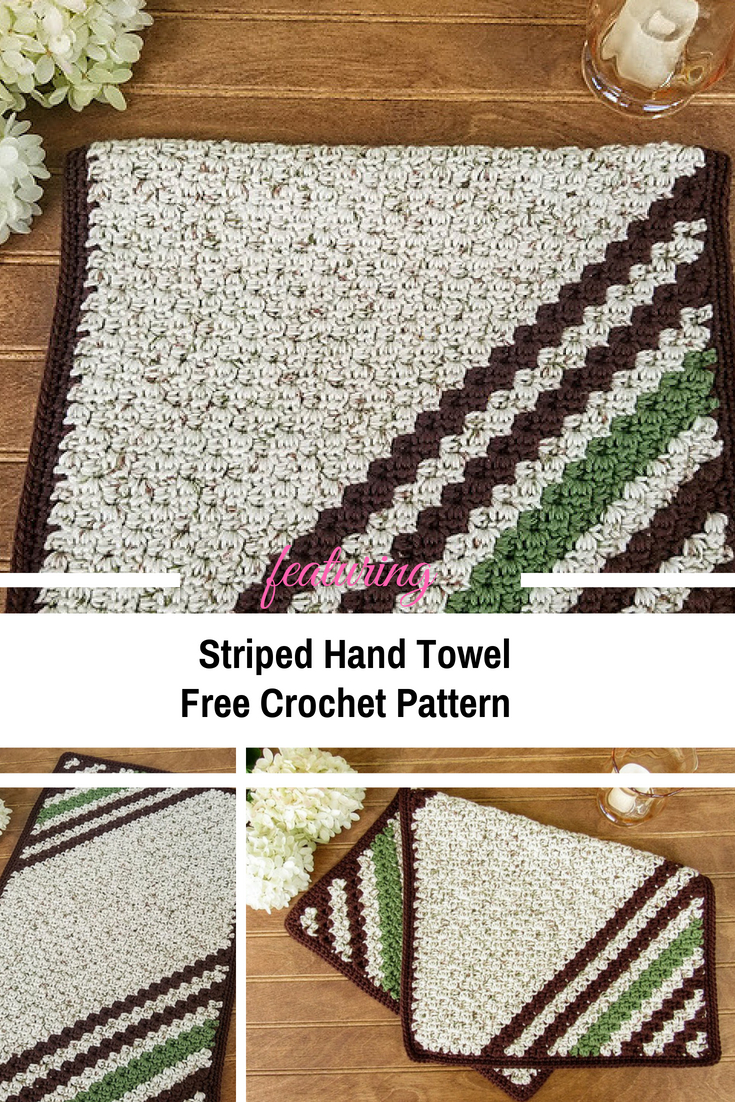 Knitted Hand Towel Patterns Thick And Lush Striped Hand Towel Free Pattern Knit And Crochet
