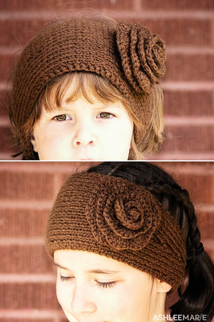 Knitted Headband Patterns With Flower Knit Ear Warmer Pattern With Flower Crochet Ashlee Marie Real