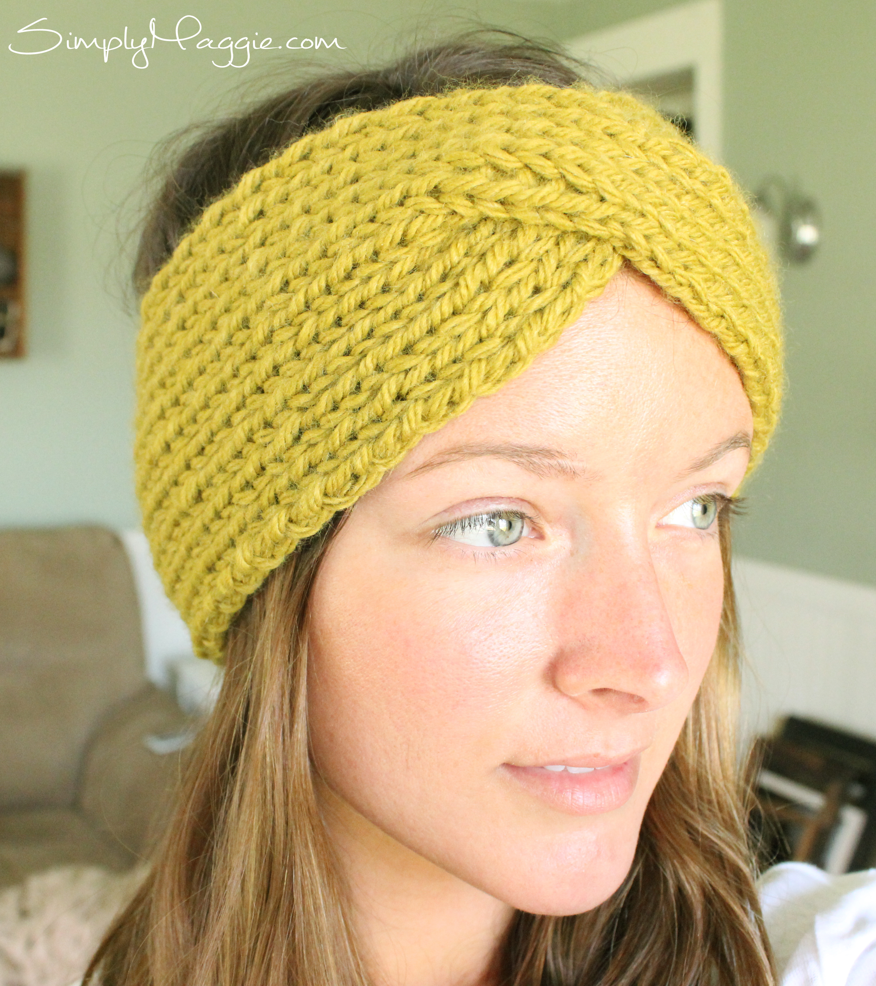 Knitted Headband Patterns With Flower Turban Style Knit Headband Simplymaggie