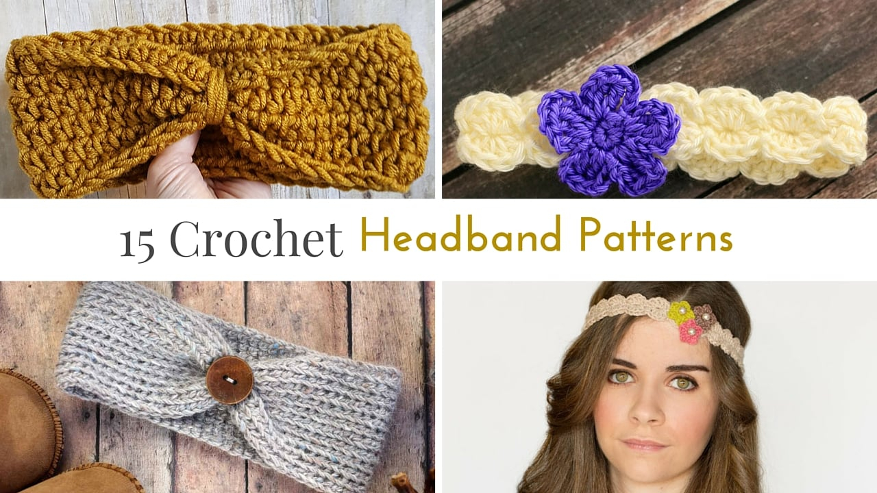 Knitted Headband With Flower Pattern Free Crochet Headband Patterns