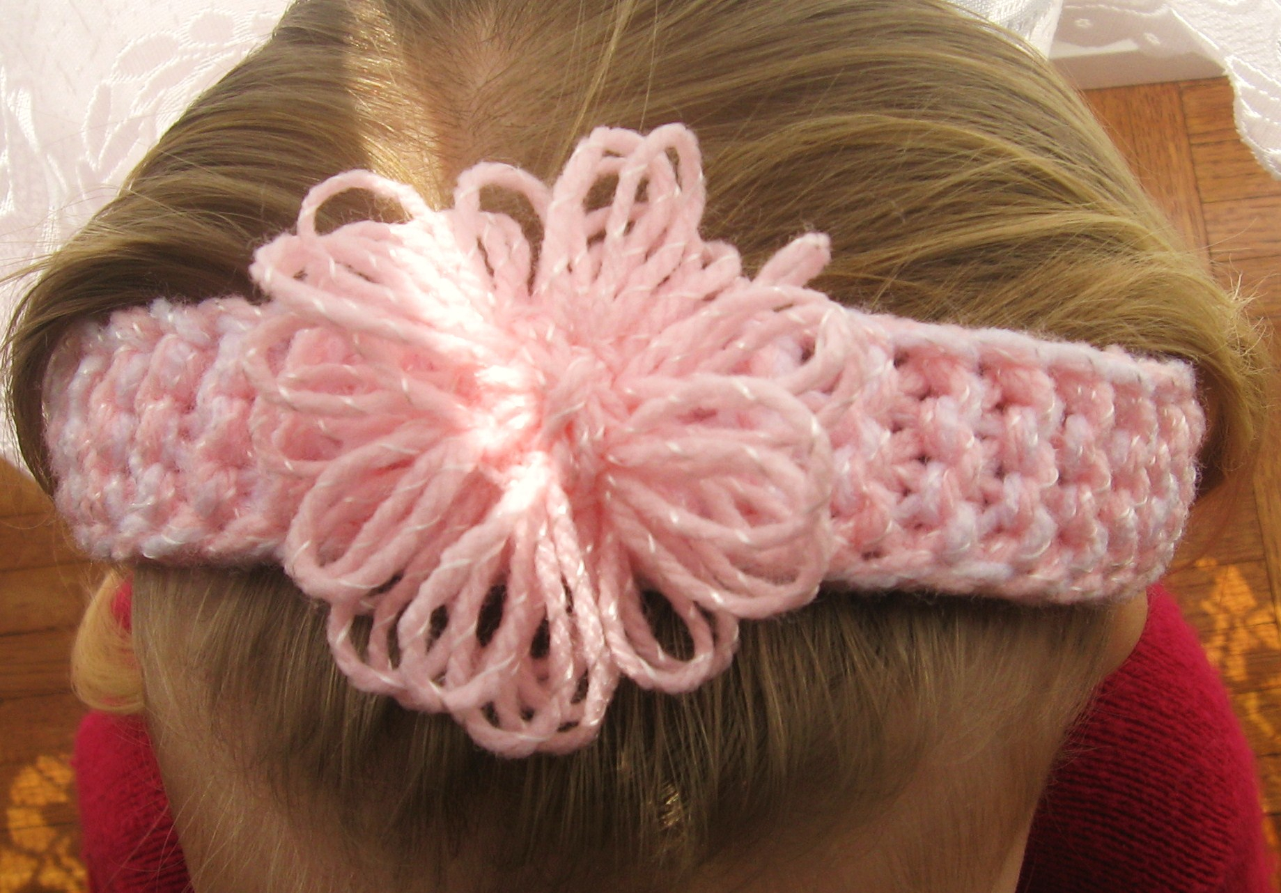 Knitted Headband With Flower Pattern Pretty Ba Headband Guppygirl