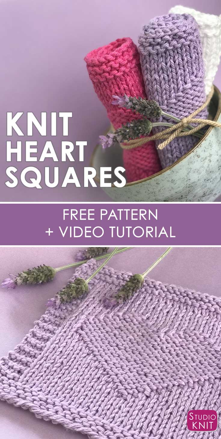 Knitted Heart Pattern Easy Heart Stitch Knitting Pattern Studio Knit