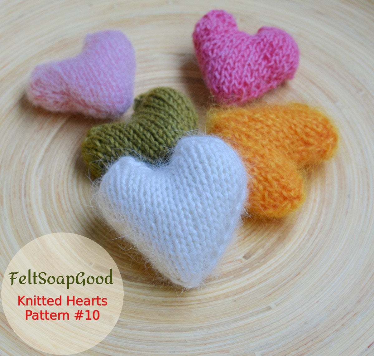Knitted Heart Pattern Grandmother Gift Heart Pattern Beginners Flat Knitting Tutorial