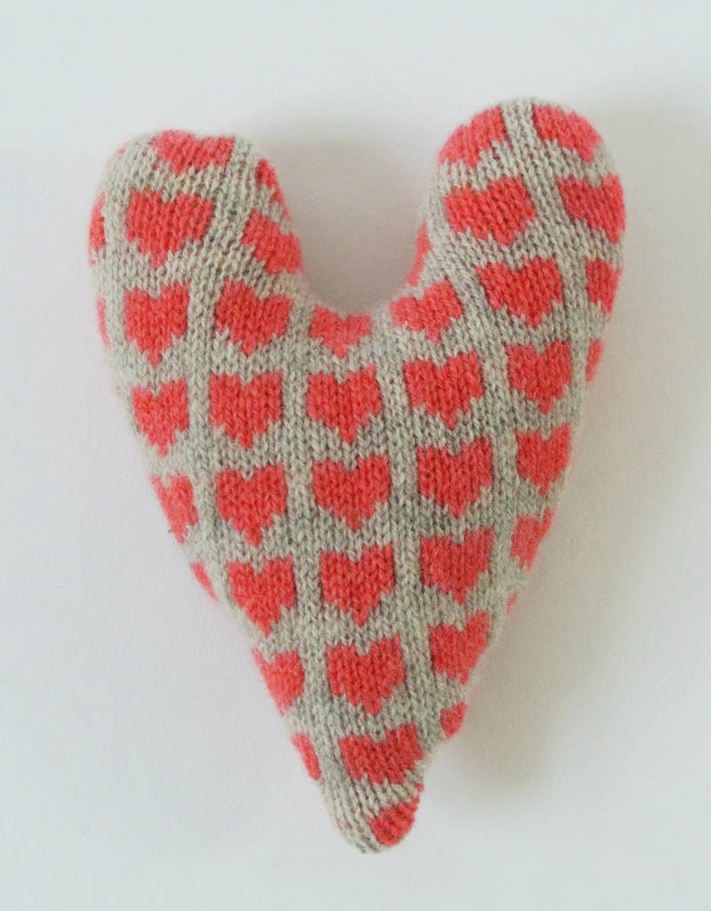 Knitted Heart Pattern Knitted Lavender Heart
